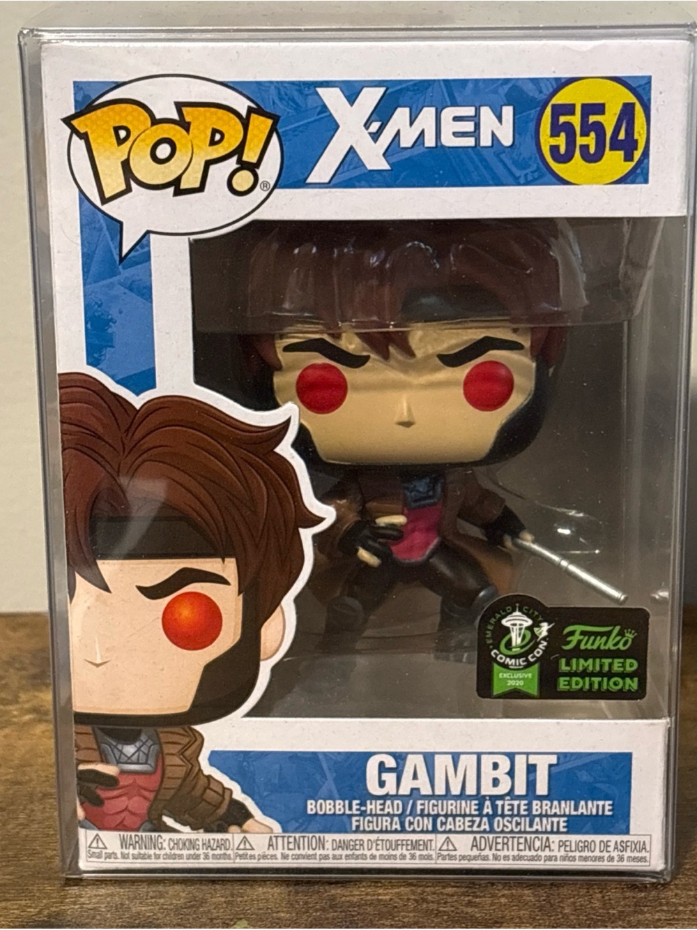 Funko #554 GAMBIT ECCC EXCLUSIVE (w/ SOFT POP PROTECTOR)